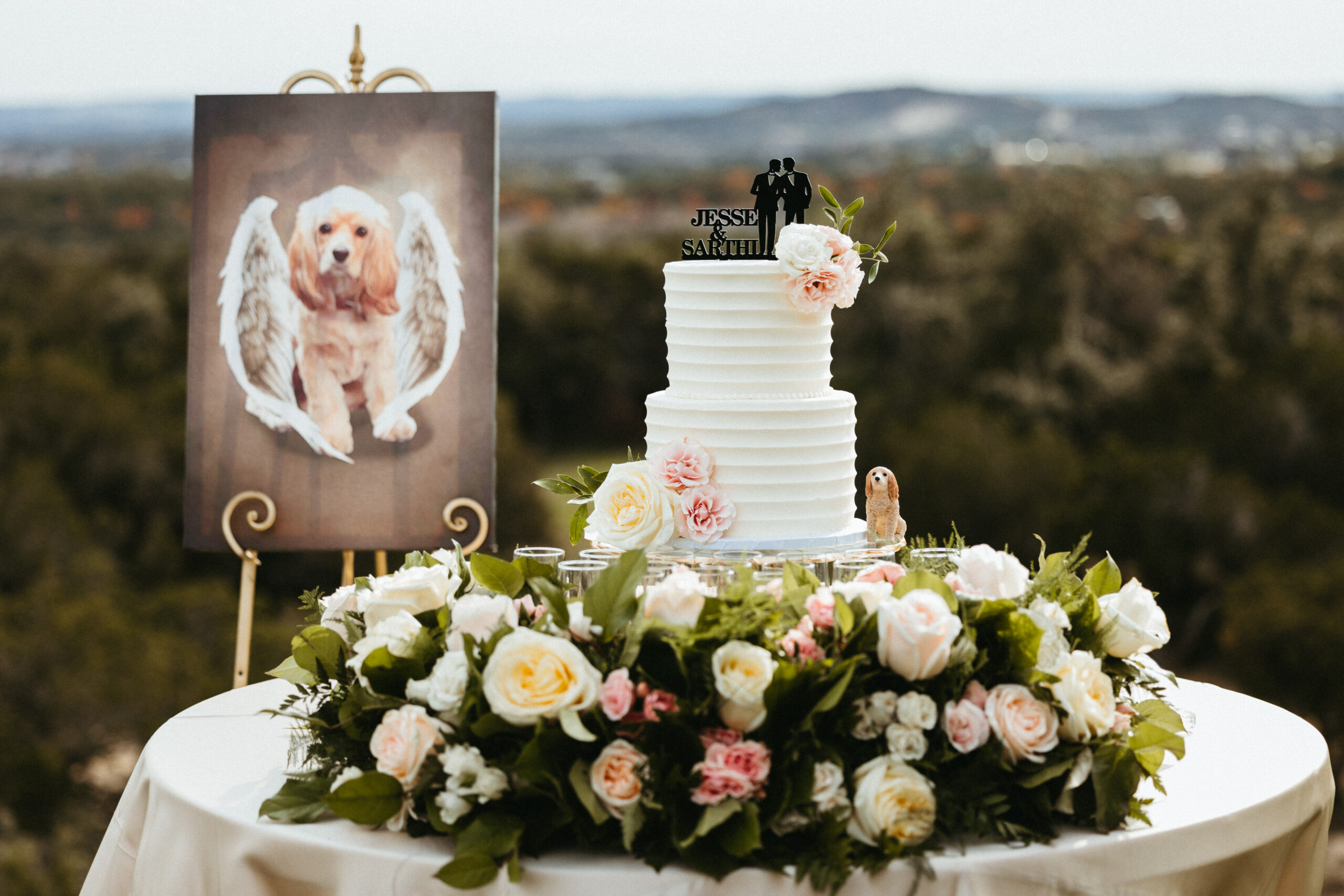 Wedding Cake Decor on table